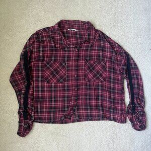 Jack by BB Dakota Plaid Button Down Shirt Red Black Size L